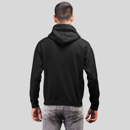 Get Ready for a Cozy Night with Men's "Movie Night" Printed Black Hoodie!