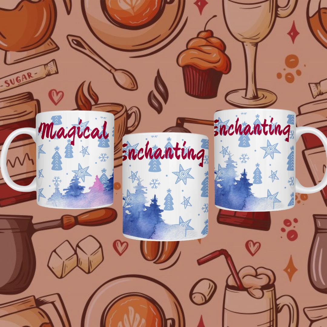 "Magical Enchanting Christmas" Ceramic Mug - Sip with Holiday Joy