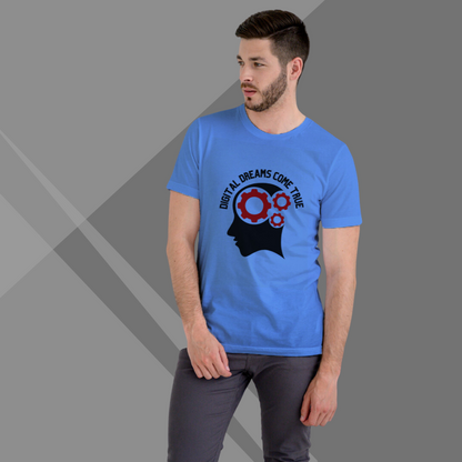 Blue Printed T-shirt for Men front