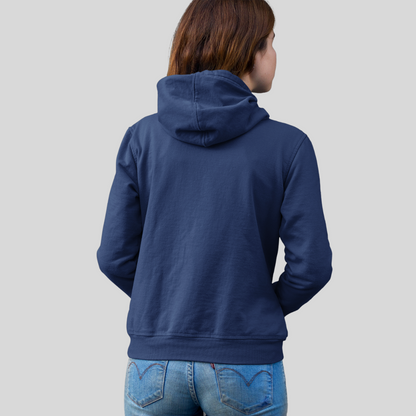 Cozy up with the Women's "Movie Night" Printed Blue Hoodie