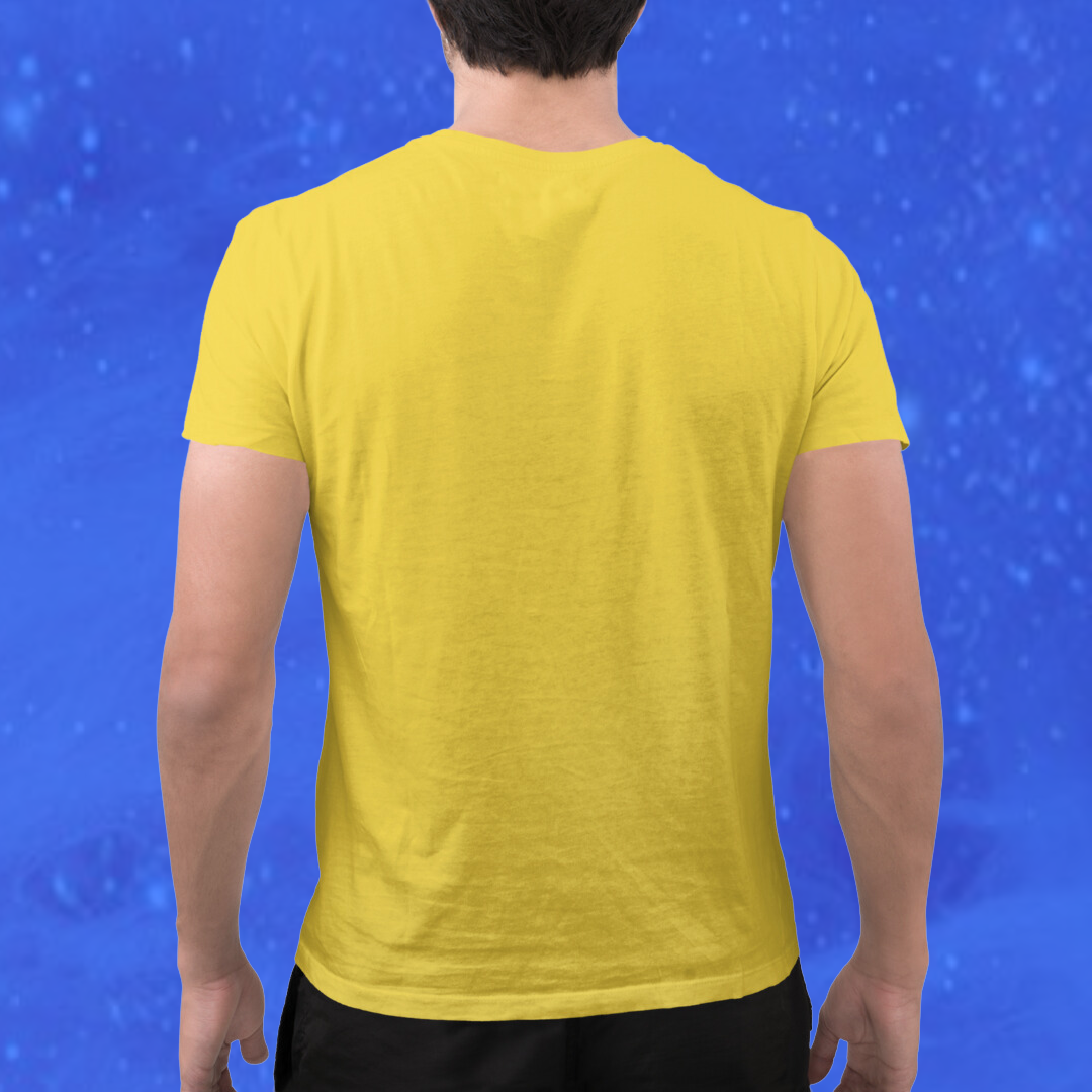 Men's "The More You Learn The More Your Earn" Printed Yellow T-shirt