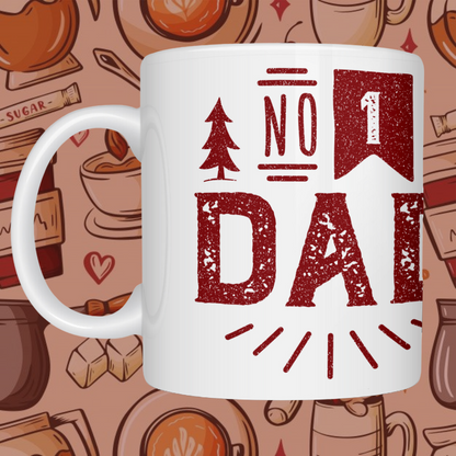 Gift Your Dad "No. 1 Dad , Best Dad ever" Printed Ceramic Mug - Celebrate Fatherhood