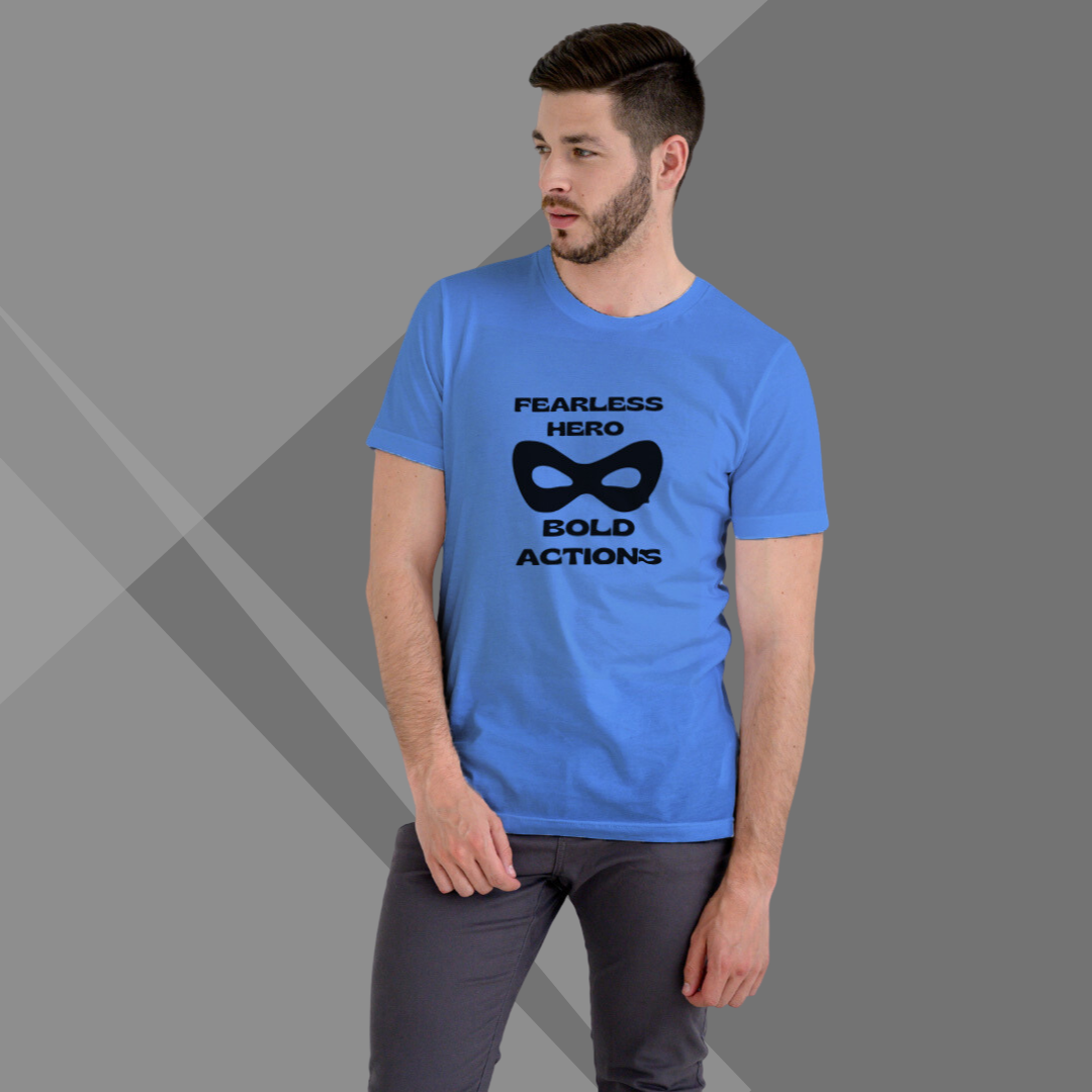 Blue Printed T-shirt for Men half sleeves