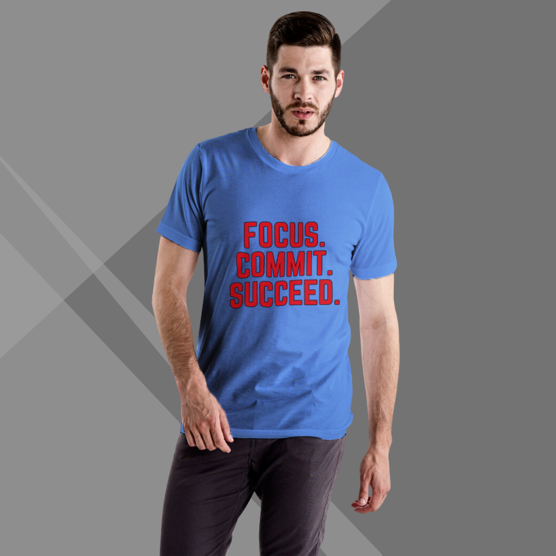 Blue Printed T-shirt for Men under 500