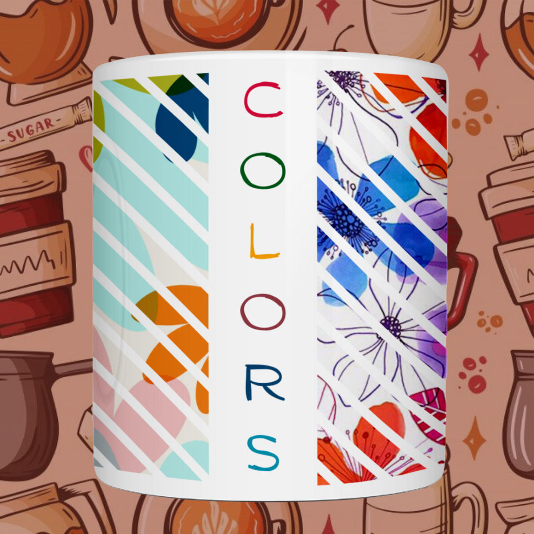 "Holi Colors" Printed Ceramic Mug - Celebrate the Festival of Colors