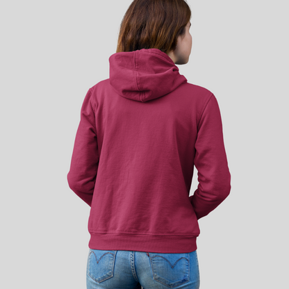 Cozy up with the Women's "Movie Night" Printed Maroon Hoodie