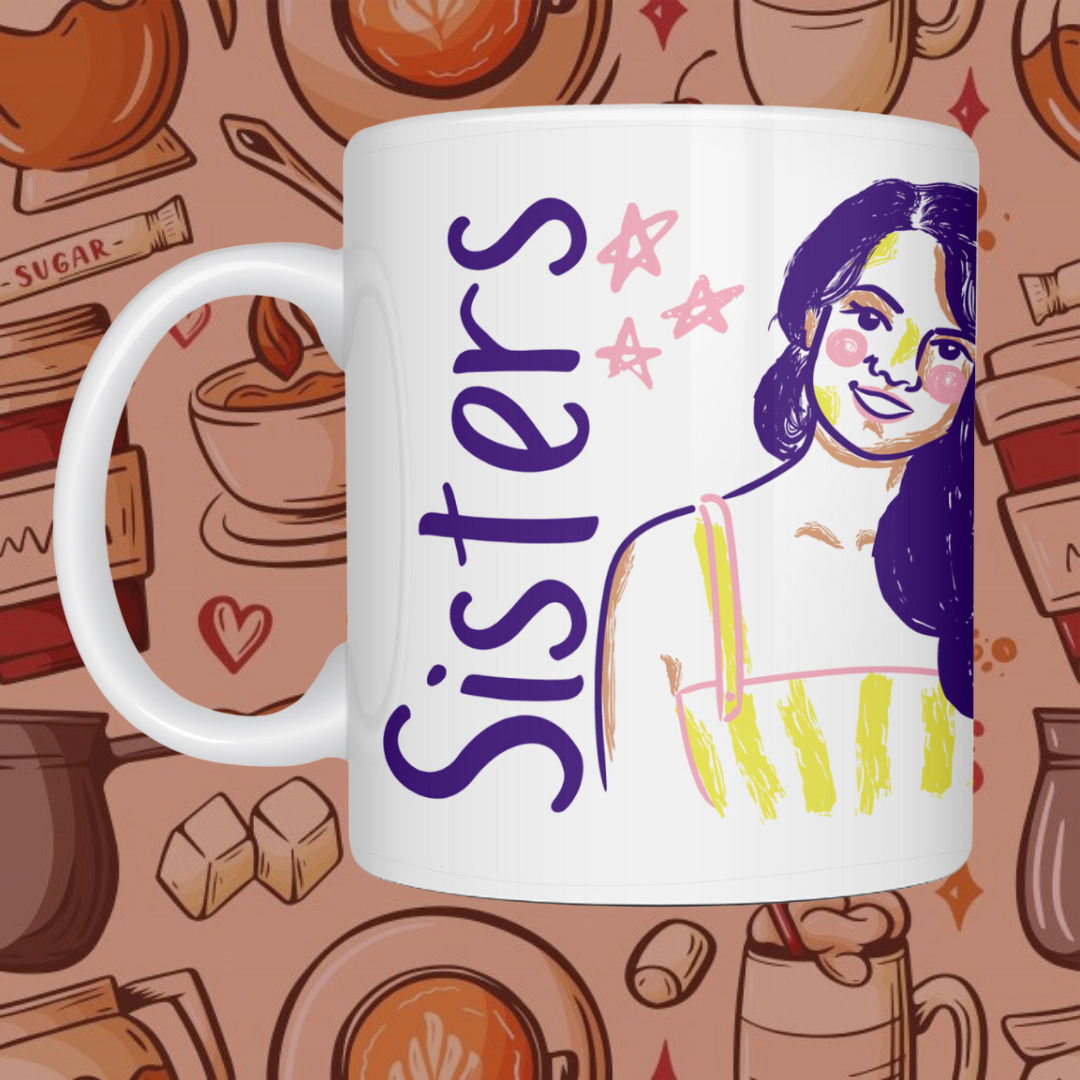 "Sisters - Queen of Sarcasm & Wit" Ceramic Mug - Celebrate Sisterly Humor