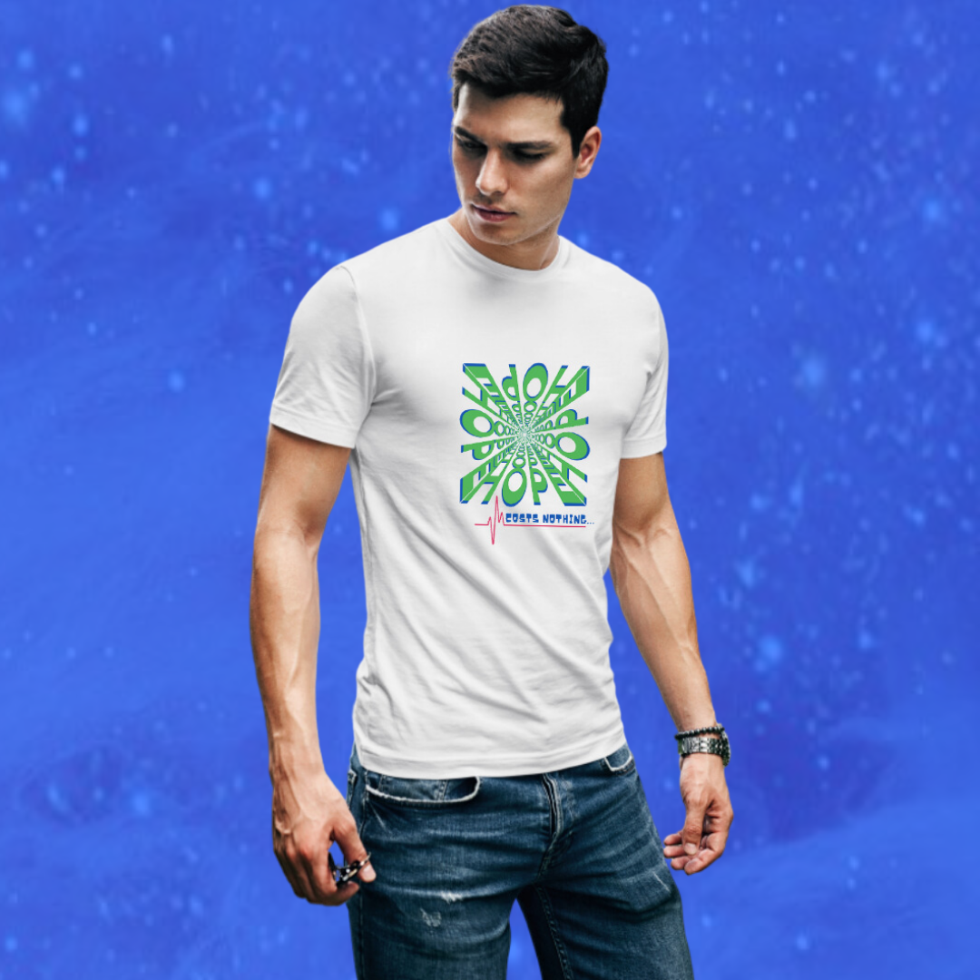 "Spread Hope and Positivity with Our Men's 'Hope Costs Nothing' Printed White T-Shirt"