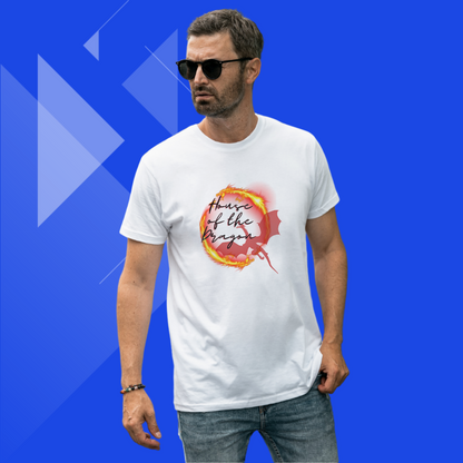 Join the "House of the Dragon" with this Printed White T-Shirt for Men