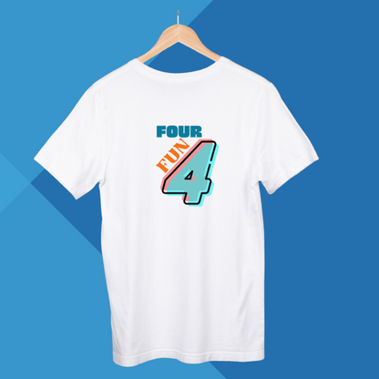 number 4 white printed t-shirt  best