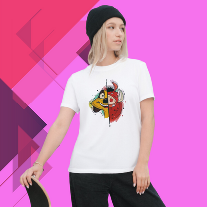 "Hakuna Matata with Our 'Timon & Pumba' Women's Printed White T-shirt