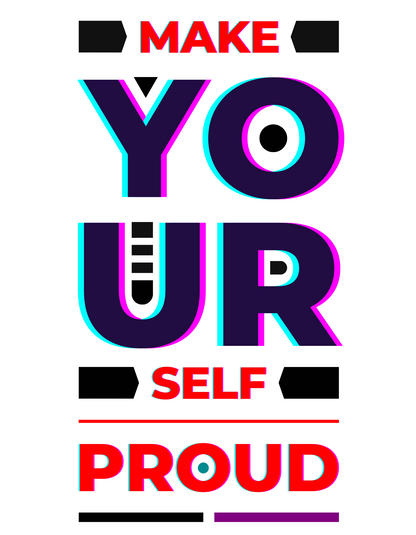 Men's "Make Your Self Proud" Printed White T-Shirt