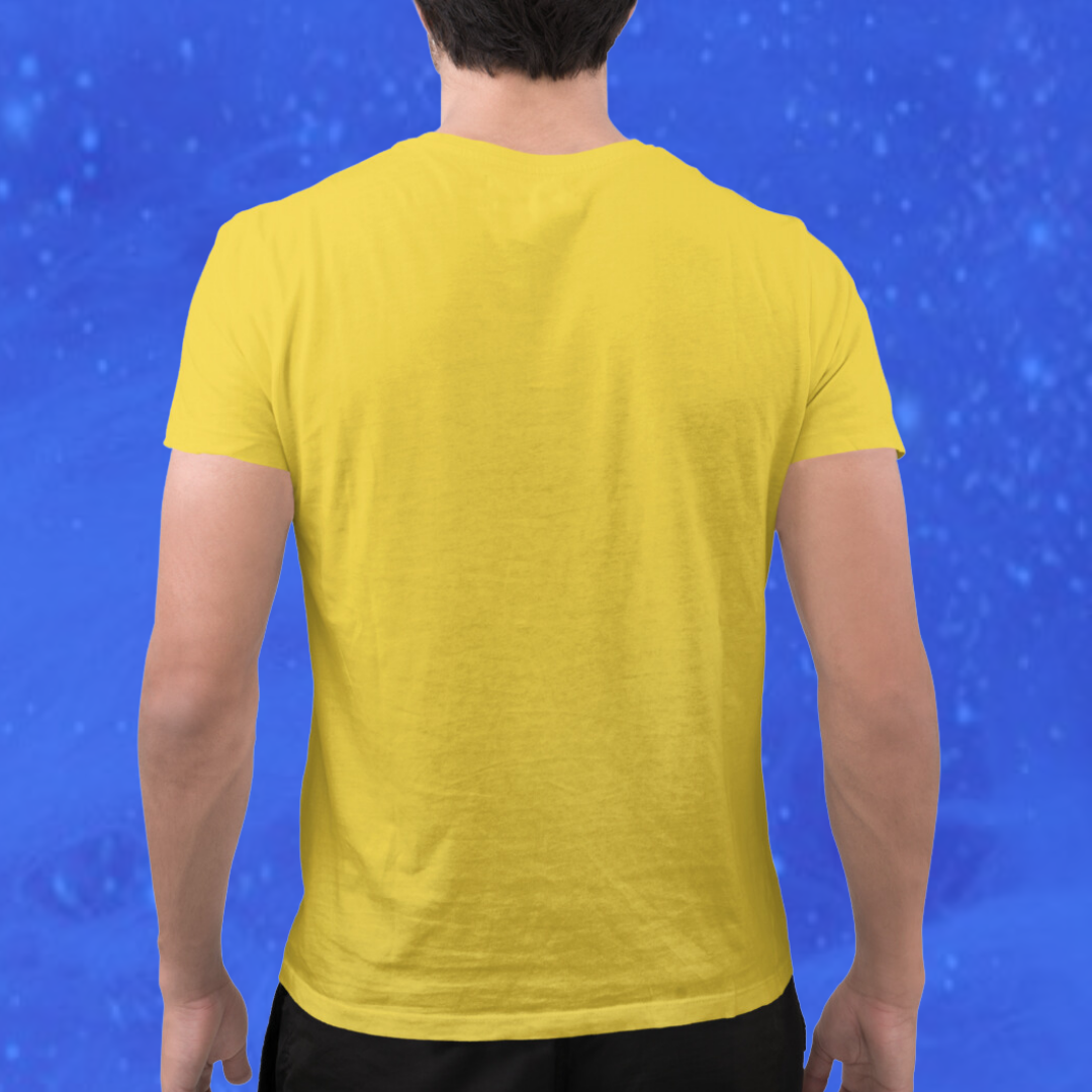 Stay Motivated with the "Never Give Up" Printed Men's Yellow T-shirt!