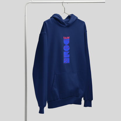 Stay Cozy and Chic with Our "DONE" Printed Women's Blue Hoodie!