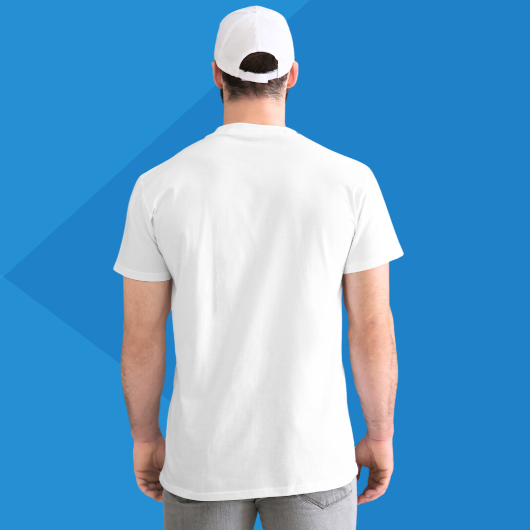 Number 13 white printed t-shirt for men half sleeves back