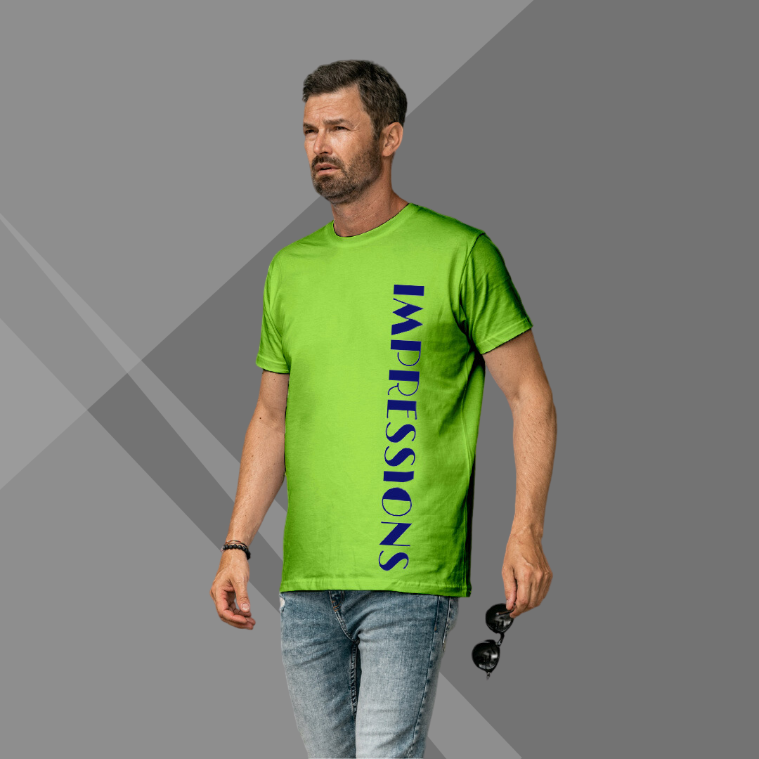 Men's IMPRESSION Printed Green Premium T-Shirt - Men's Best Selling Cotton T-Shirt