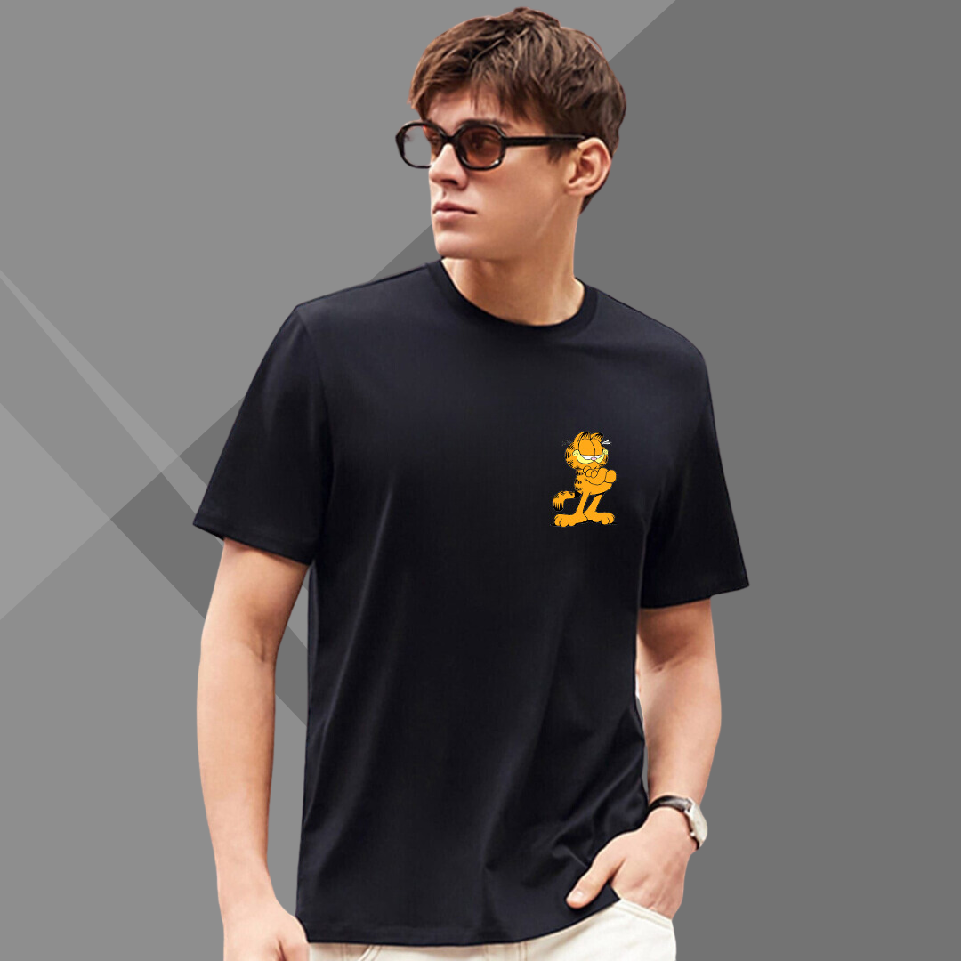 Garfield Printed Men's Black T-Shirt - T-Shirt for Garfield Lover's