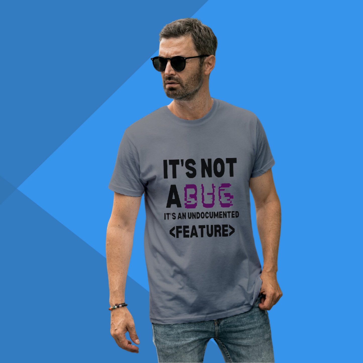 It's Not a Bug It's an Undocumented Feature Printed Men's Tech T-Shirt