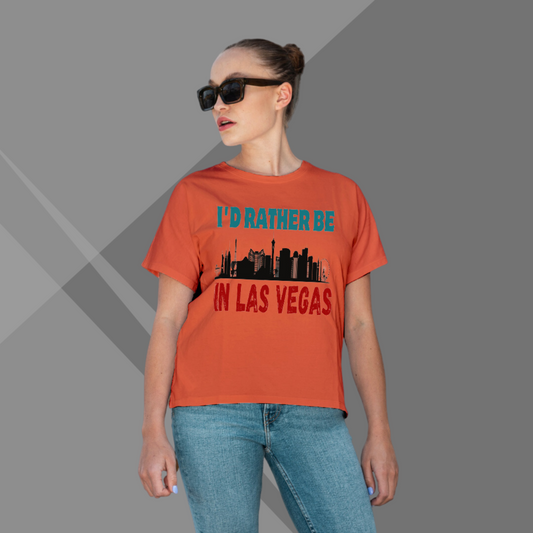 Las Vegas Printed Women's Orange T-Shirt