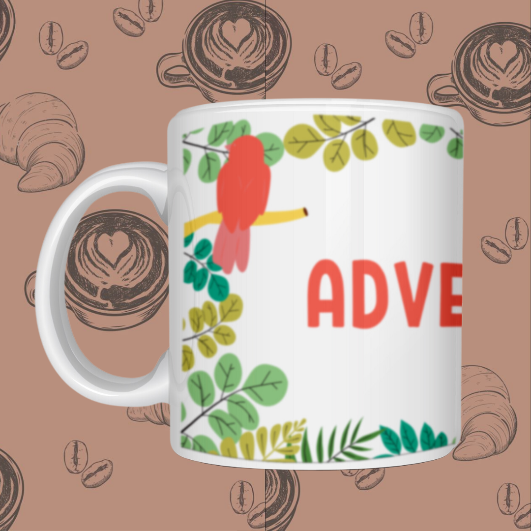 Encourage your Travel Spirit with Our"Adventurous" Printed Ceramic Mug