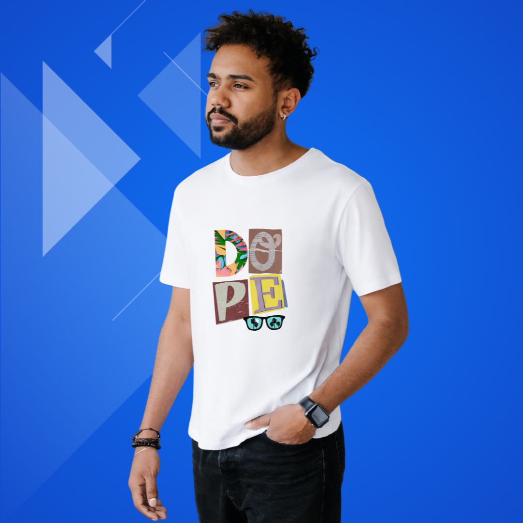 Add Some Swagger to Your Style with this "Dope" Printed White T-Shirt for Men