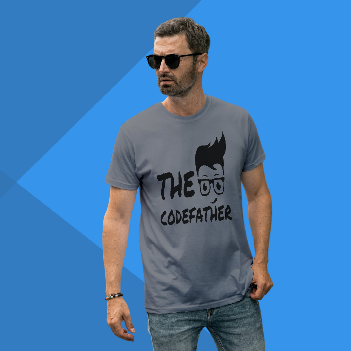 The CodeFather Printed Men's Grey Stylish Tech T-Shirt