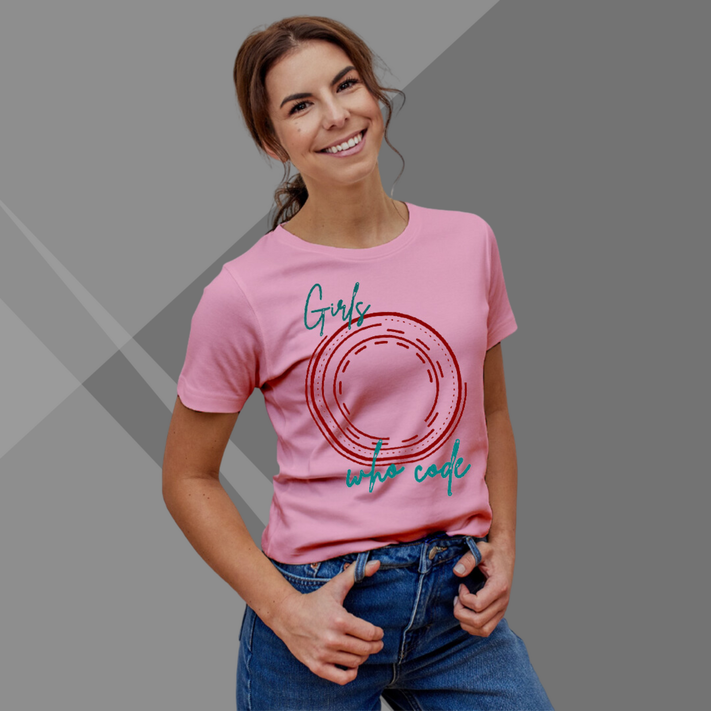 Girls Who Code Printed Women's Pink T-Shirt - Women's Tech T-Shirt