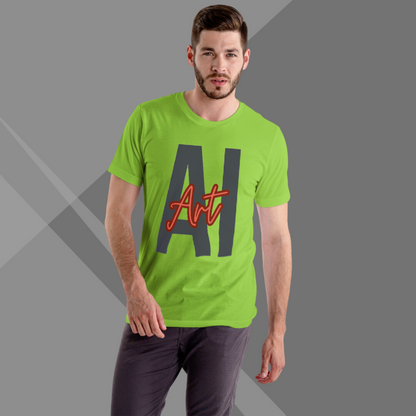 AI Art Printed Men's Green T-Shirt - Tech T-Shirt for Men's