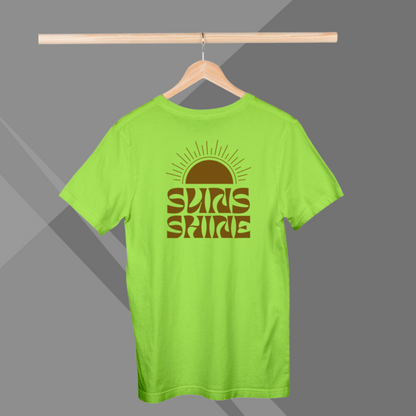 "Sun Shine" Printed Green T-Shirt - Radiate Positivity