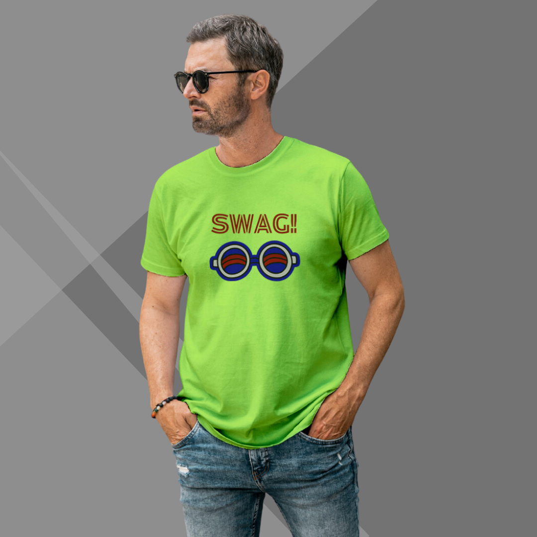 "Swag" Printed Green T-Shirt - Unleash Your Style