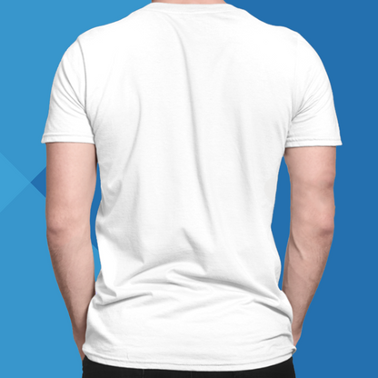 Number 5 white printed t-shirt for men half sleeves back