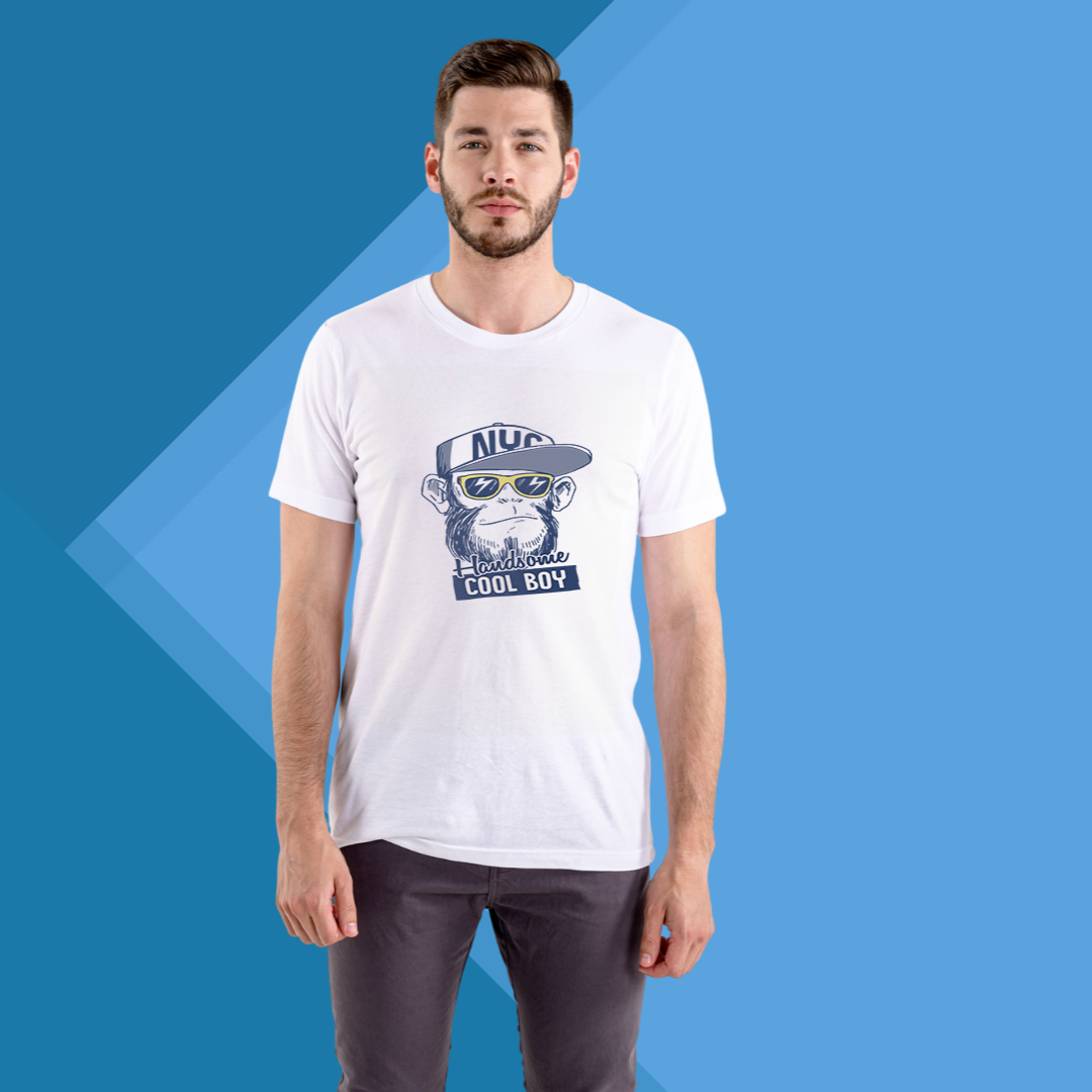 "Get the NYC Vibe with 'Handsome Cool Boy' Printed Men's T-Shirt"