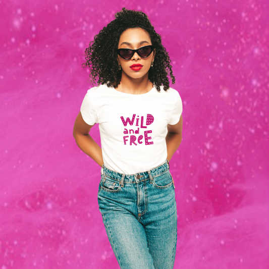 Women's "Wild and Free" Printed White T-Shirt - Embrace Your Inner Spirit