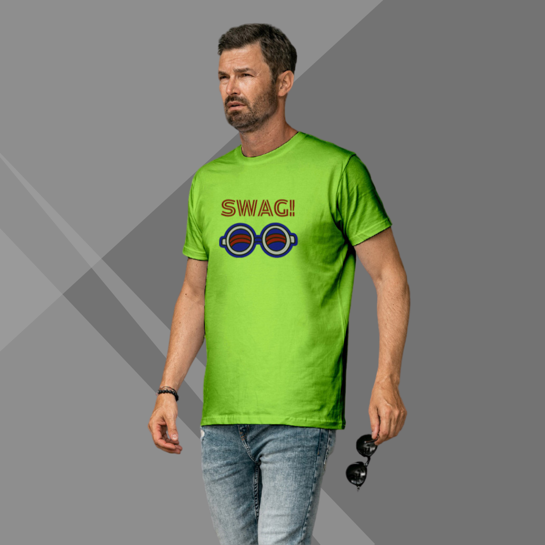 "Swag" Printed Green T-Shirt - Unleash Your Style