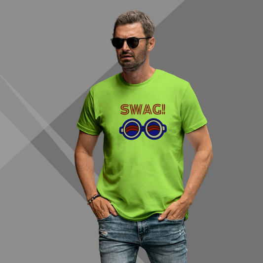 "Swag" Printed Green T-Shirt - Unleash Your Style