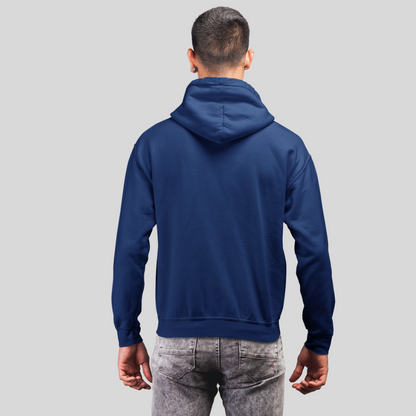 Get Ready for a Cozy Night with Men's "Movie Night" Printed Blue Hoodie!