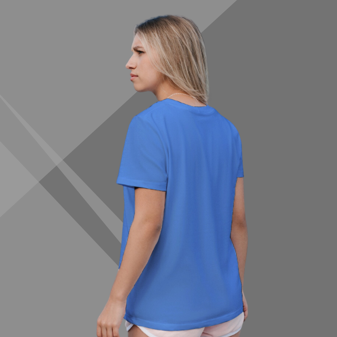 "Embrace Your Inner Heroine with Women's 'Strong Heroine' Printed Blue T-Shirt"