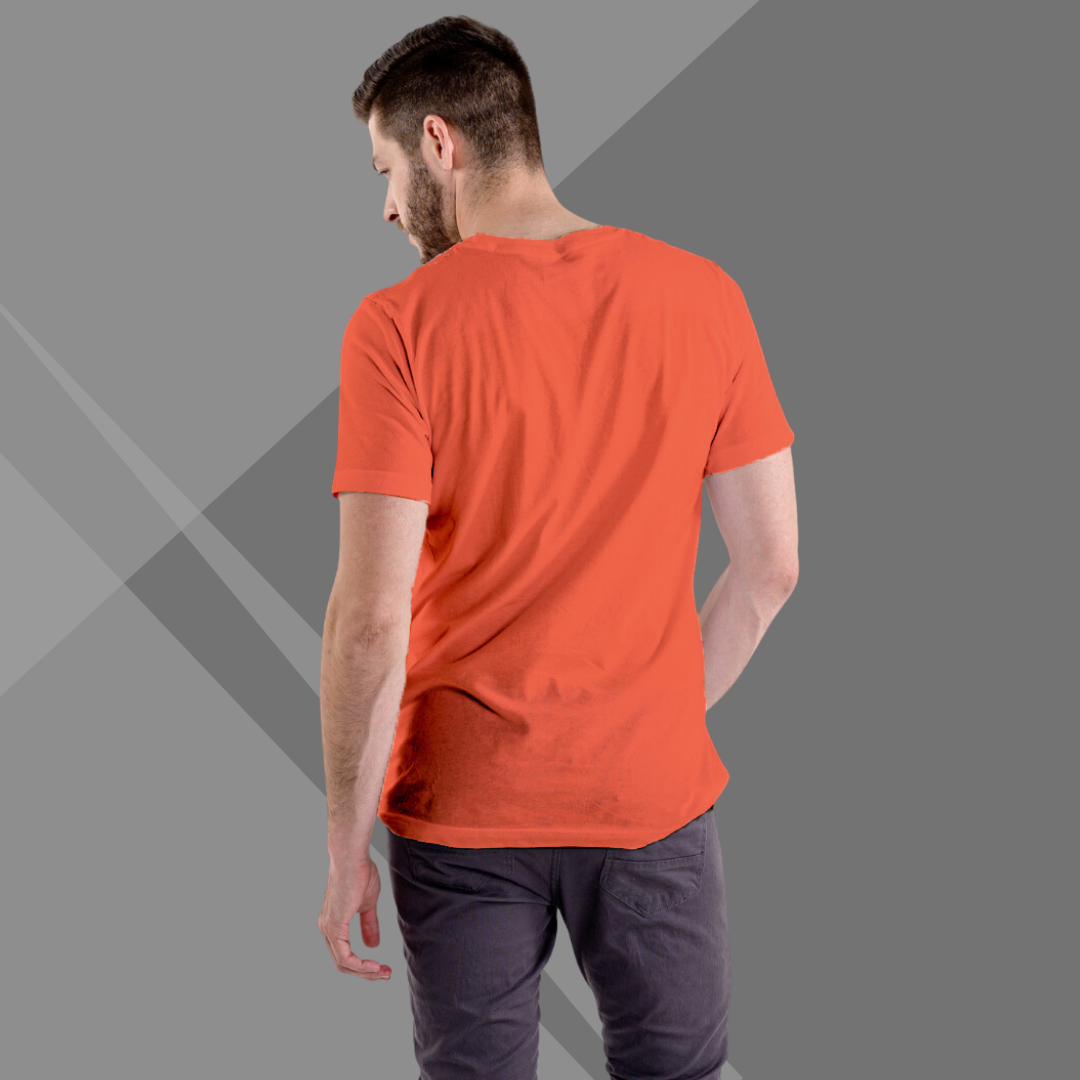 "Spread Positivity with this Men's 'Good Vibes' Printed Orange T-Shirt"