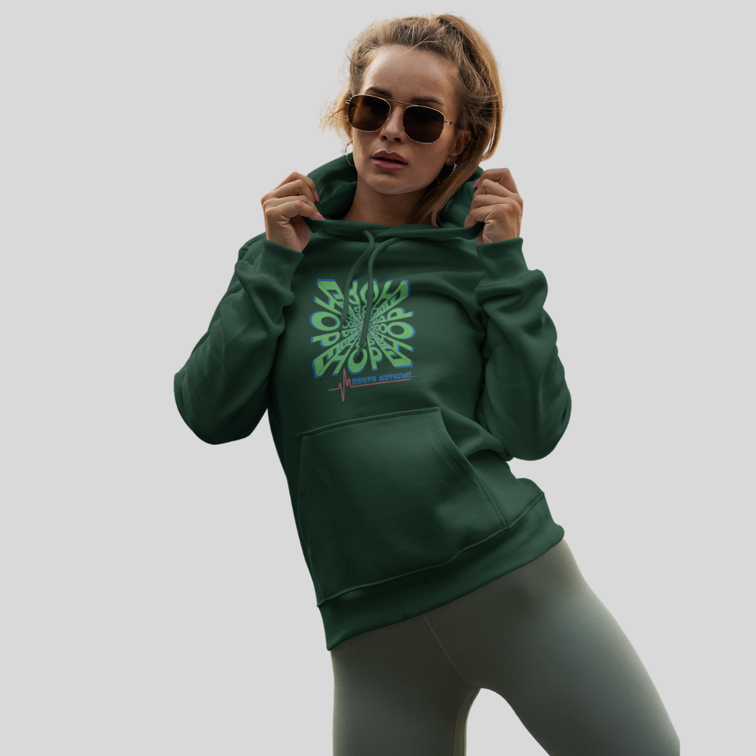 Spread Positive Vibes with Women's "Hope Cost's Nothing" Printed Green Hoodie!