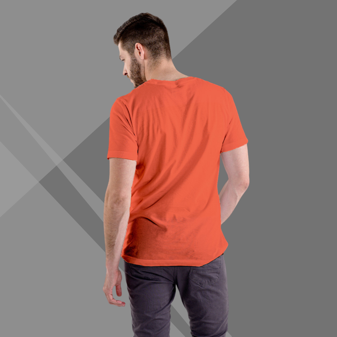 "Celebrate Your Tech Expertise with the Men's 'Tech Support Hero' Printed Orange T-Shirt"