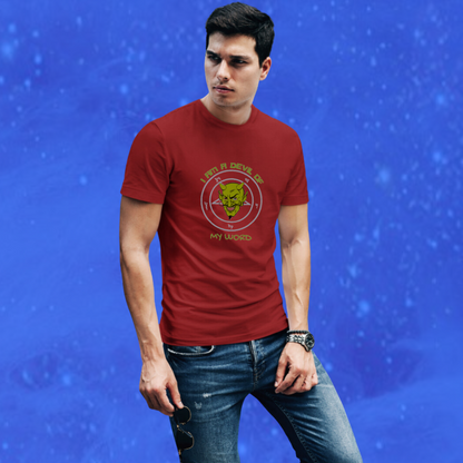 Show your Evil side With our Men's "I'm Devil Of My Words" Printed Maroon T-shirt