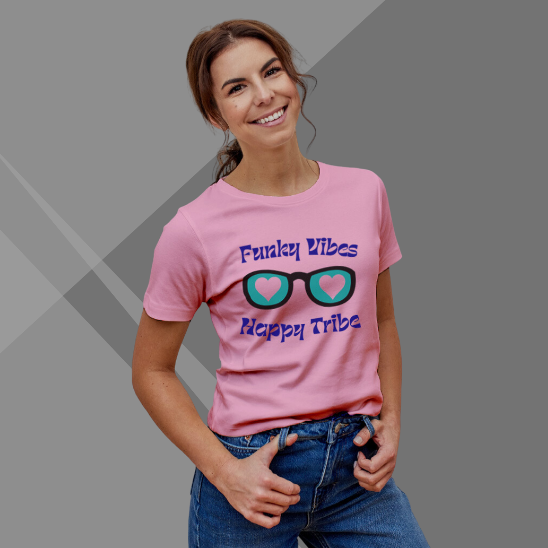 "Spread Funky Vibes and Happiness With this Pink Printed T-Shirt"