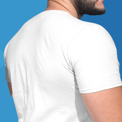 Number 6 white printed t-shirt for men half sleeves back