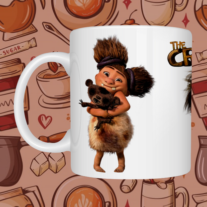 "Croods Cartoon Characters" Printed Ceramic Mug - Relive Prehistoric Fun