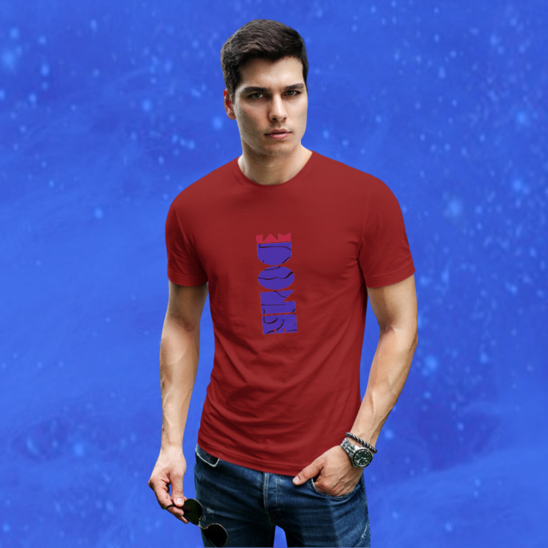 Make a Statement with the Men's "Done" Printed Maroon T-shirt!