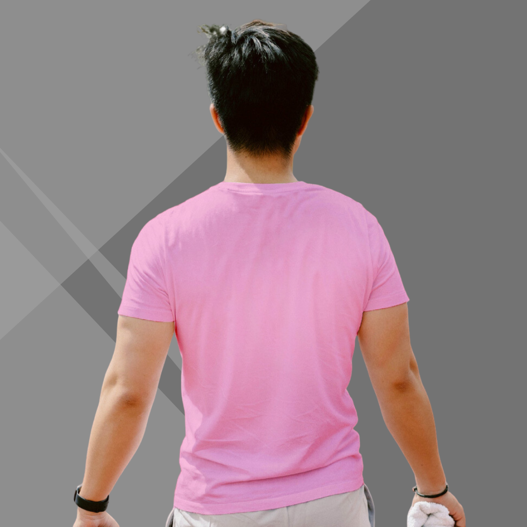 "Unlock Inspiration with the Men's 'CTRL + SHIFT + INSPIRE' Printed Pink T-Shirt"