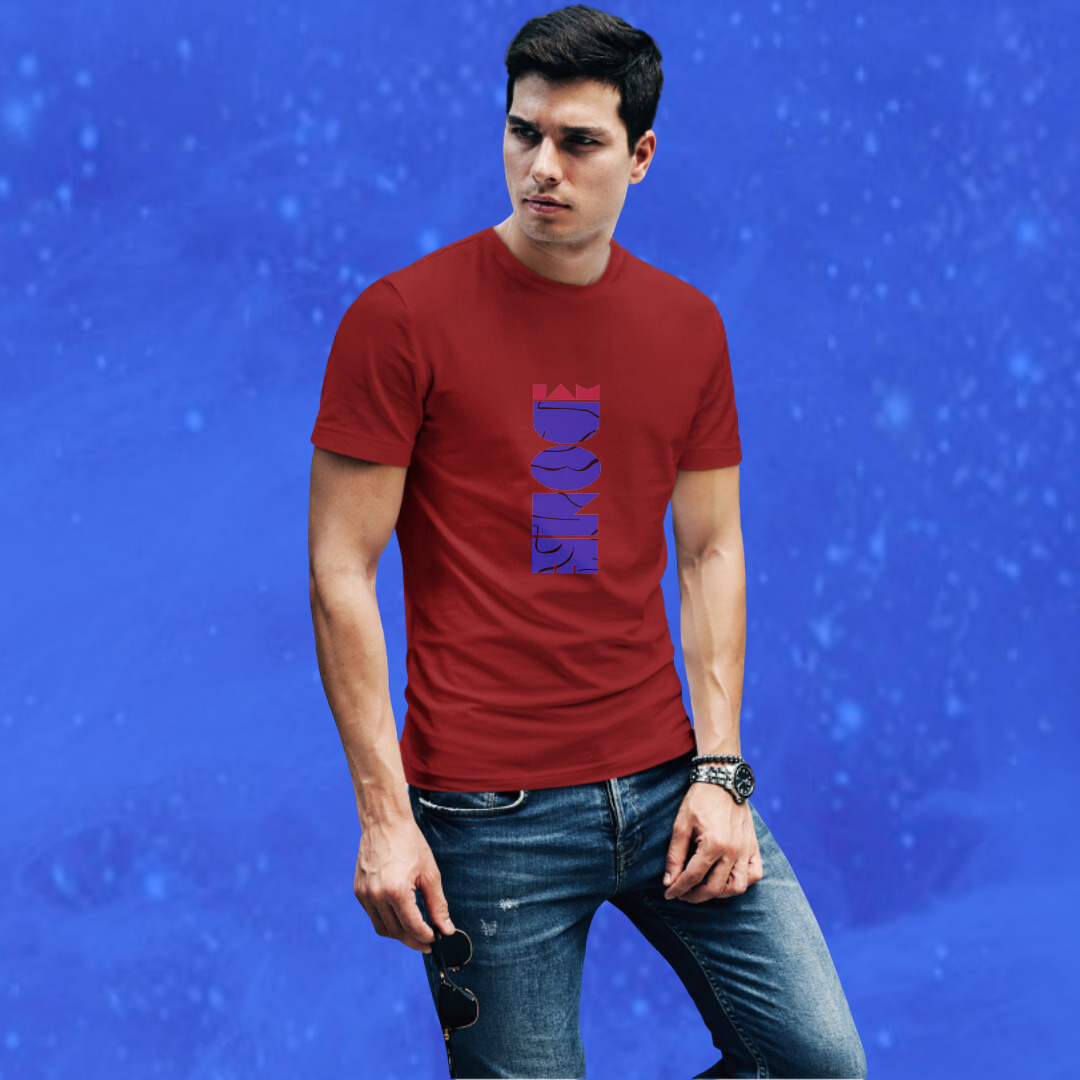 Make a Statement with the Men's "Done" Printed Maroon T-shirt!