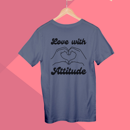 "Express Love with Attitude: Printed Grey T-Shirt for Women"