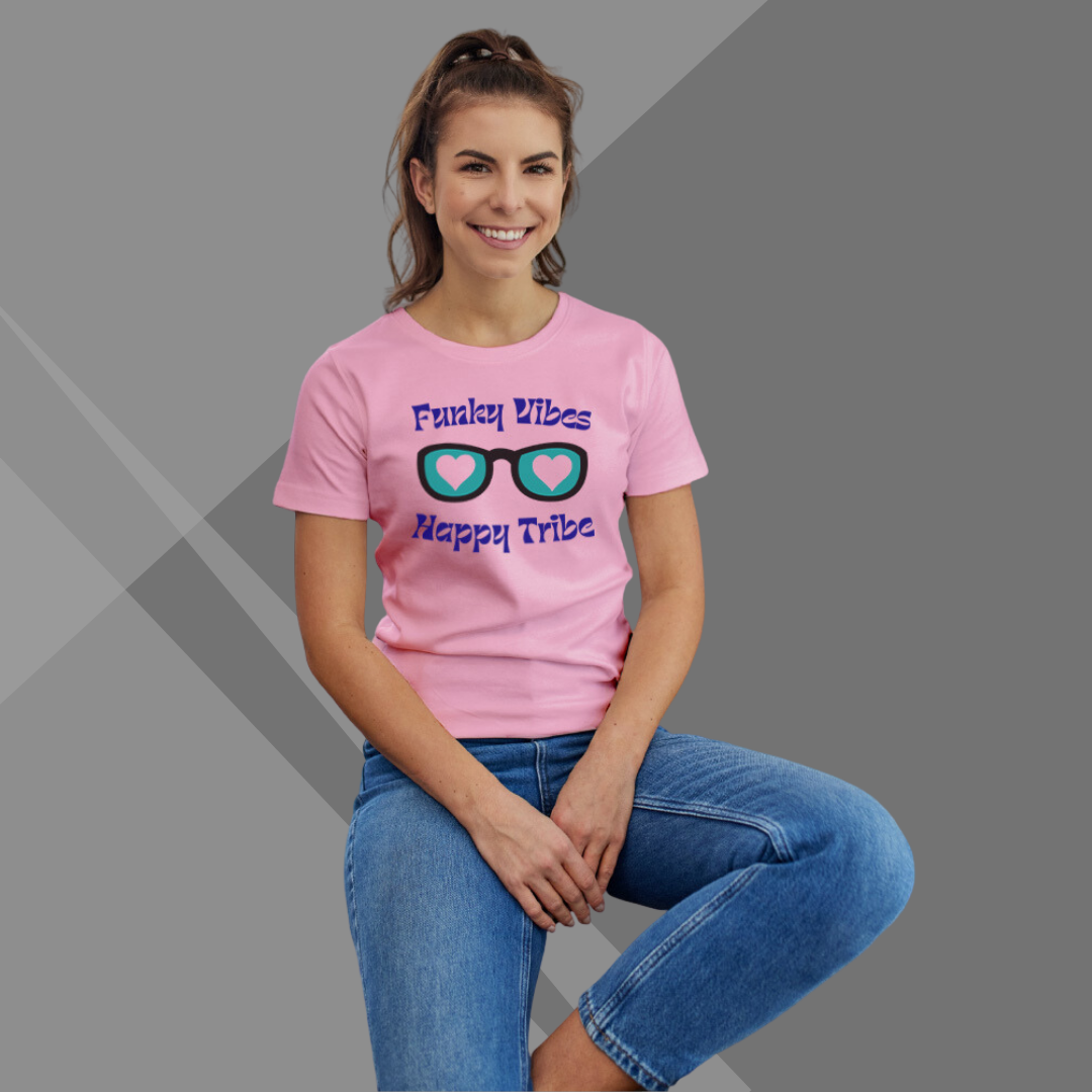 "Spread Funky Vibes and Happiness With this Pink Printed T-Shirt"