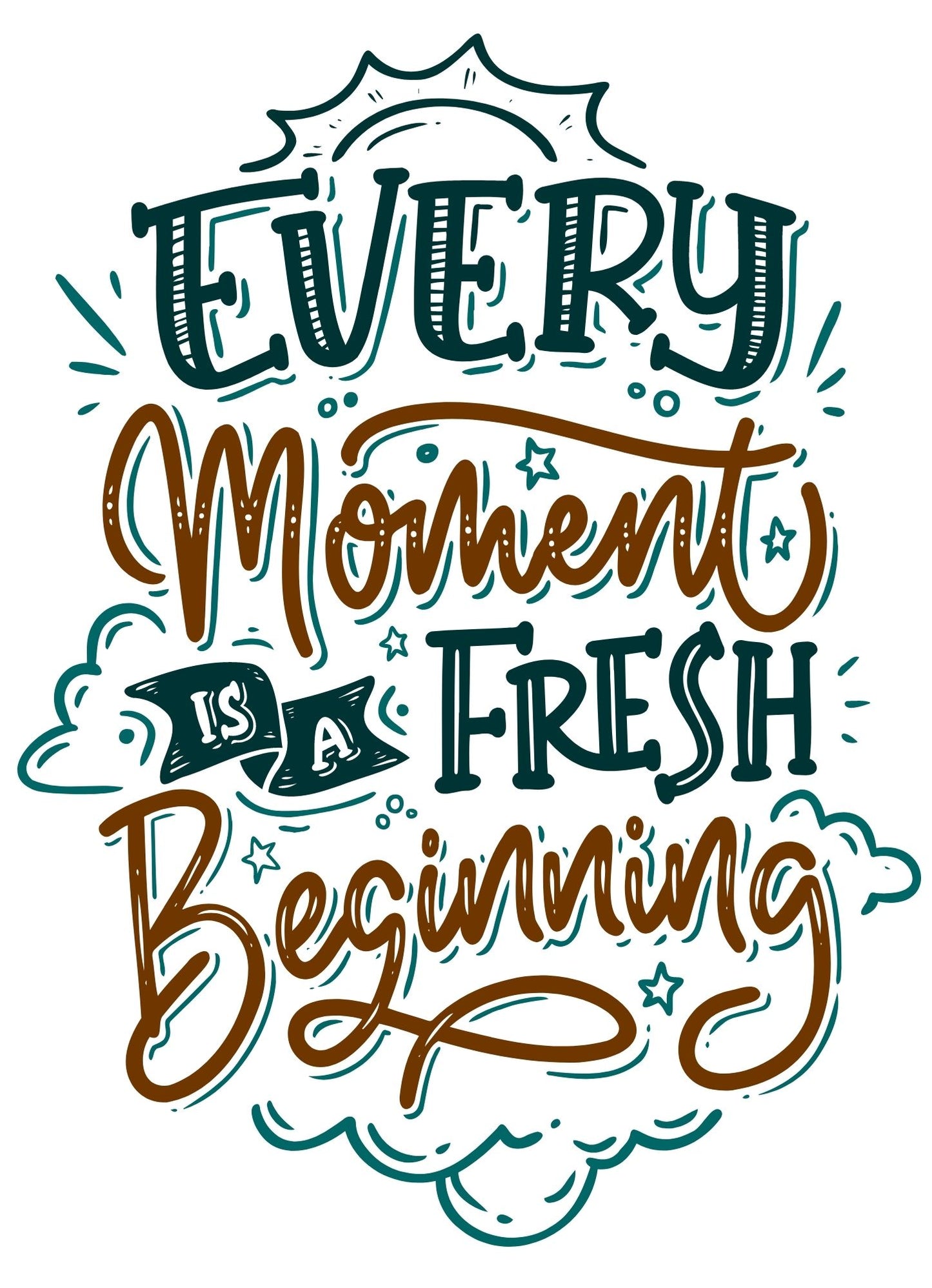 Women's "Every Moment is a Fresh Beginning" Printed Pink T-Shirt